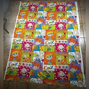 Vintage Rugrats Fabric 68" x 92" Viacom Chuckie Tommy Angelica Reptar 90's